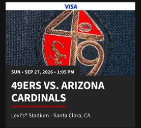 49ers Vs Cardinals 9/27/2026  With All You Can Eat & Drink