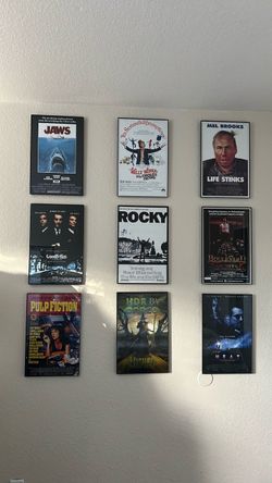 Set of 9 Framed Classic Movie Posters