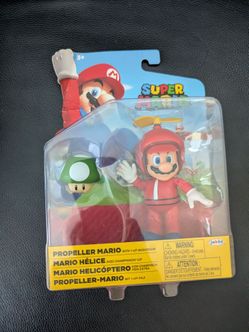 Jakks Super Mario Propeller Mario with 1-up mushroom