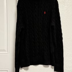 Polo Cable-Knit Cotton Sweater 