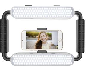 GVM Great Video Maker Anillo de luz LED de 5600 K, luz para selfie, plataforma de video para teléfono inteligente y estabilizador de video para cámara