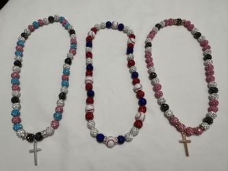 Baseball Rhinestone Necklace