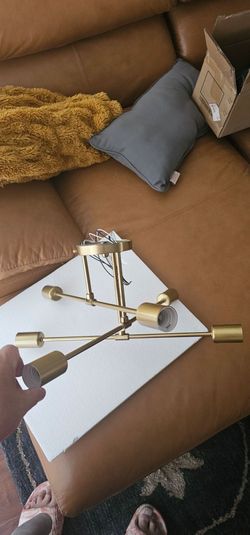 New Modern 6 Lights Gold Sputnik Chandelier