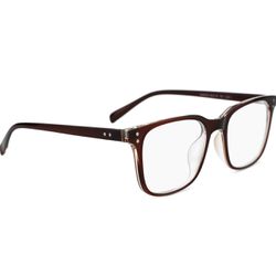 Brandnew Classic Oversized Full Rimmed Blue Light Blocking Glasses Anti Eyestrain Square Eyeglasses for Women Men Kid (Brown)