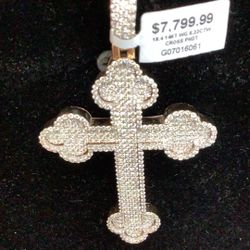 Gold Diamond Cross Pendant 14KT