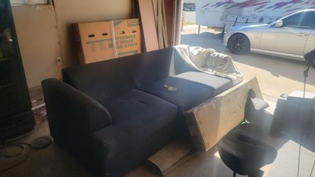 Dark Blue Fabric  Sofa