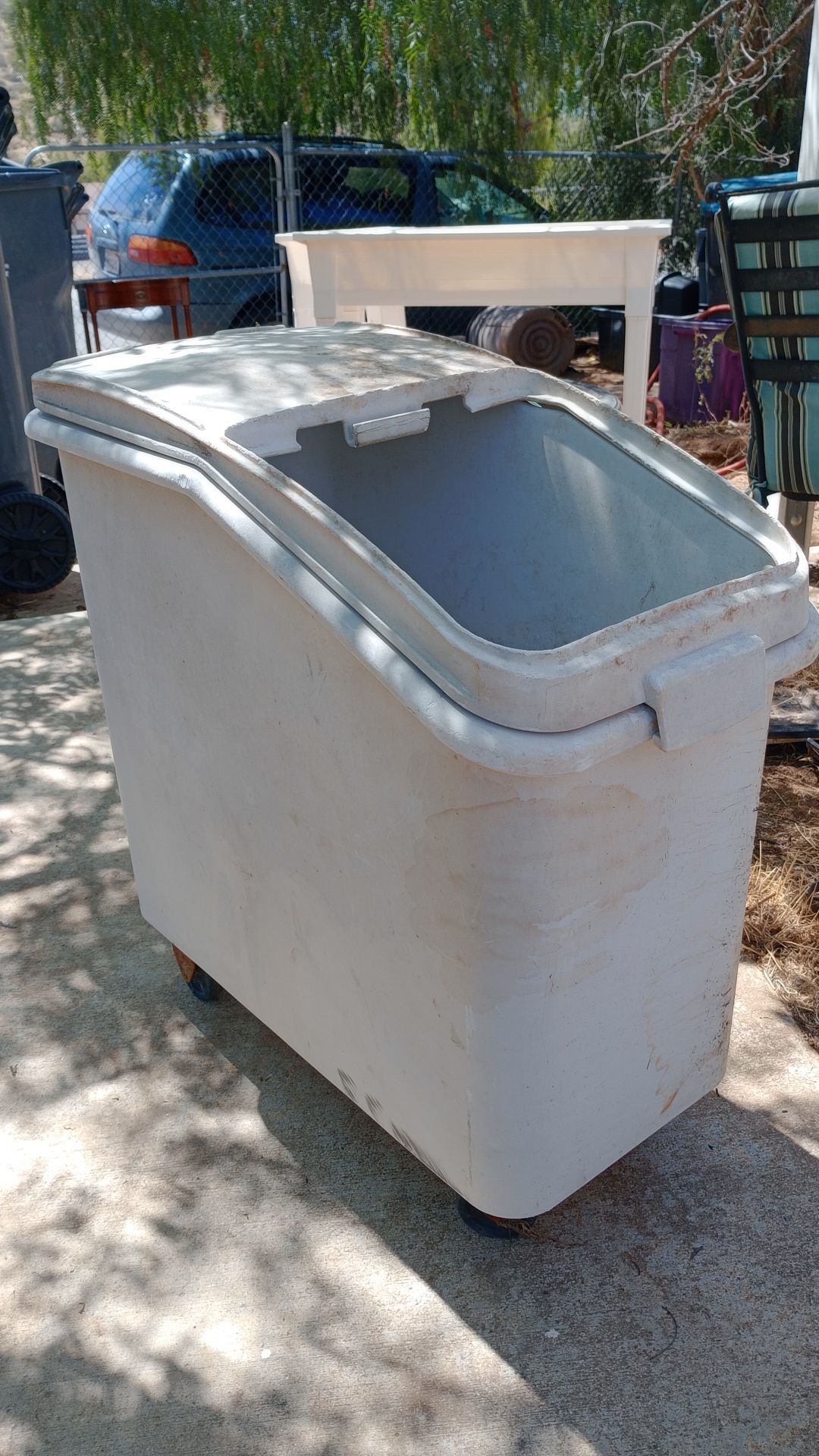 Rolling bin was used for livestock feed