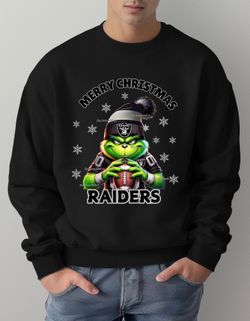 RAIDERS FOOTBALL Christmas Grinch Merry Christmas RAIDERS FOOTBALL UNISEX SWEATSHIRT 
