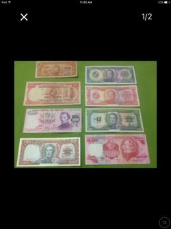 URUGUAY NOTES ( 1, 50,100, 500,1000, 5000 PESOS) LOT OF 8
