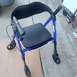 Heavy Duty Blue Rollator Walker w/ Large Seat Oasis Space