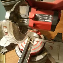Bauer Sliding Miter 20 V 7  1/4  DeWalt Oscillating  Multi Purpose Cut Saw   And Drill