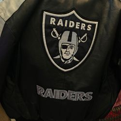 Brand  new leather raiders coat only worn once