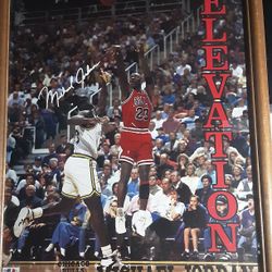Michael Jordan Hand Signed Authenticate NBA Poster 