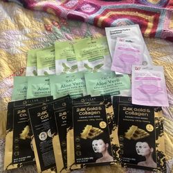 16 Assorted Facial Sheet Masks And Lip Masks 