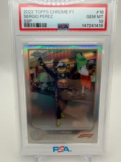 2022 TOPPS CHROME FORMULA 1 #16 SERGIO PEREZ SSP PSA 10