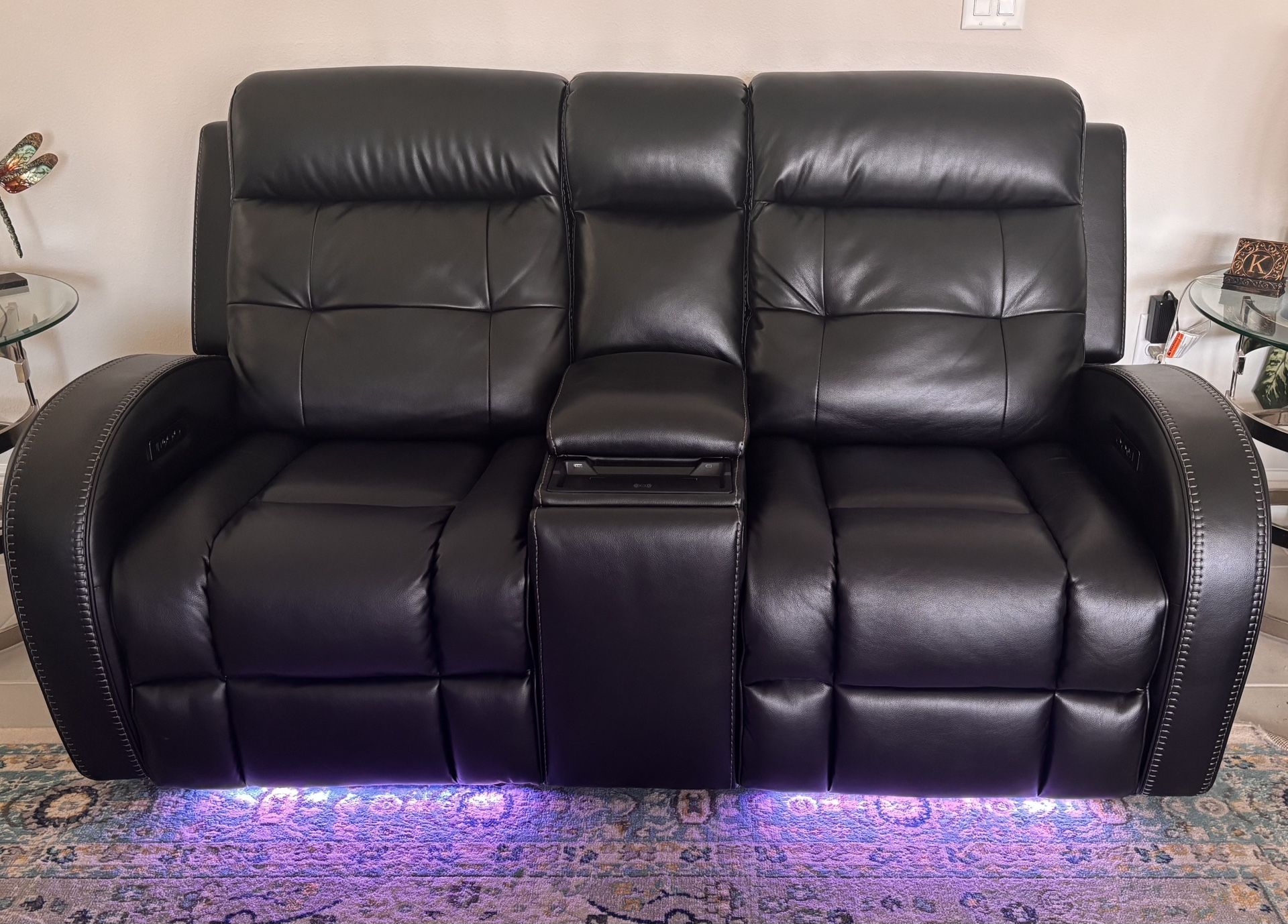 Black Leather Sectional