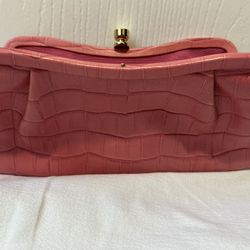 Crocodile clutch bag Banana Republic Pink