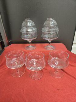 (5) Copas Camaroneras Antiguas De Princess House 