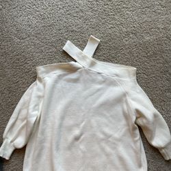 white off-shoulder sweater