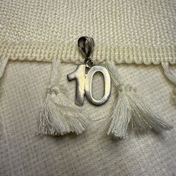925 Sterling Silver “10” Pendant – Milestone Birthday or Jersey Number Charm