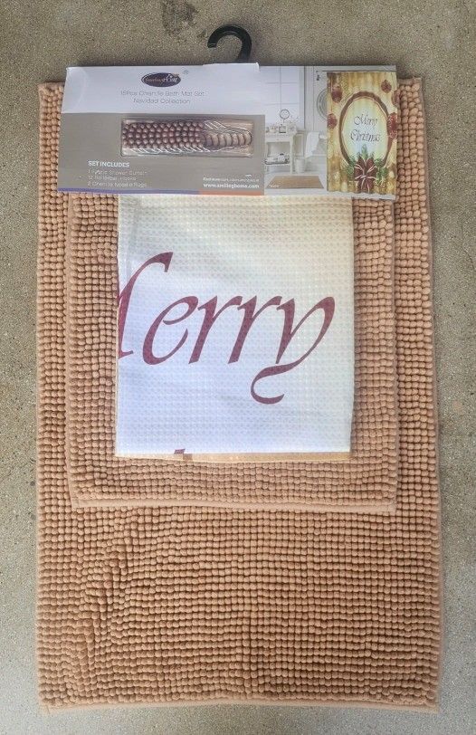 15 PIECES CHENILLE BATH MAT SET