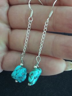VTG.Sterling silver 925~turquoise drop earrings