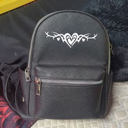 Black Gothic Heart Mini Backpack