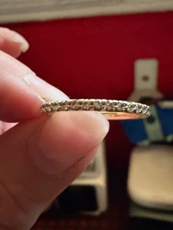 14K Yellow Gold Diamond Band Ring Size 7 Round White Signed MPN 356617