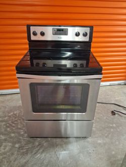 Whirlpool Glasstop Stove , Black/Stainless Steel Working Perfect