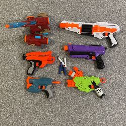 Six Different Size Nerf Shooter Guns