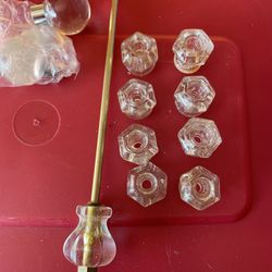 Antique Glass Draw Knobs And Metal Drawer Pulls