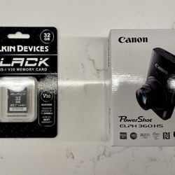 Brand new Canon Power Shot ELPH 360 HS with 32 gb memory card
