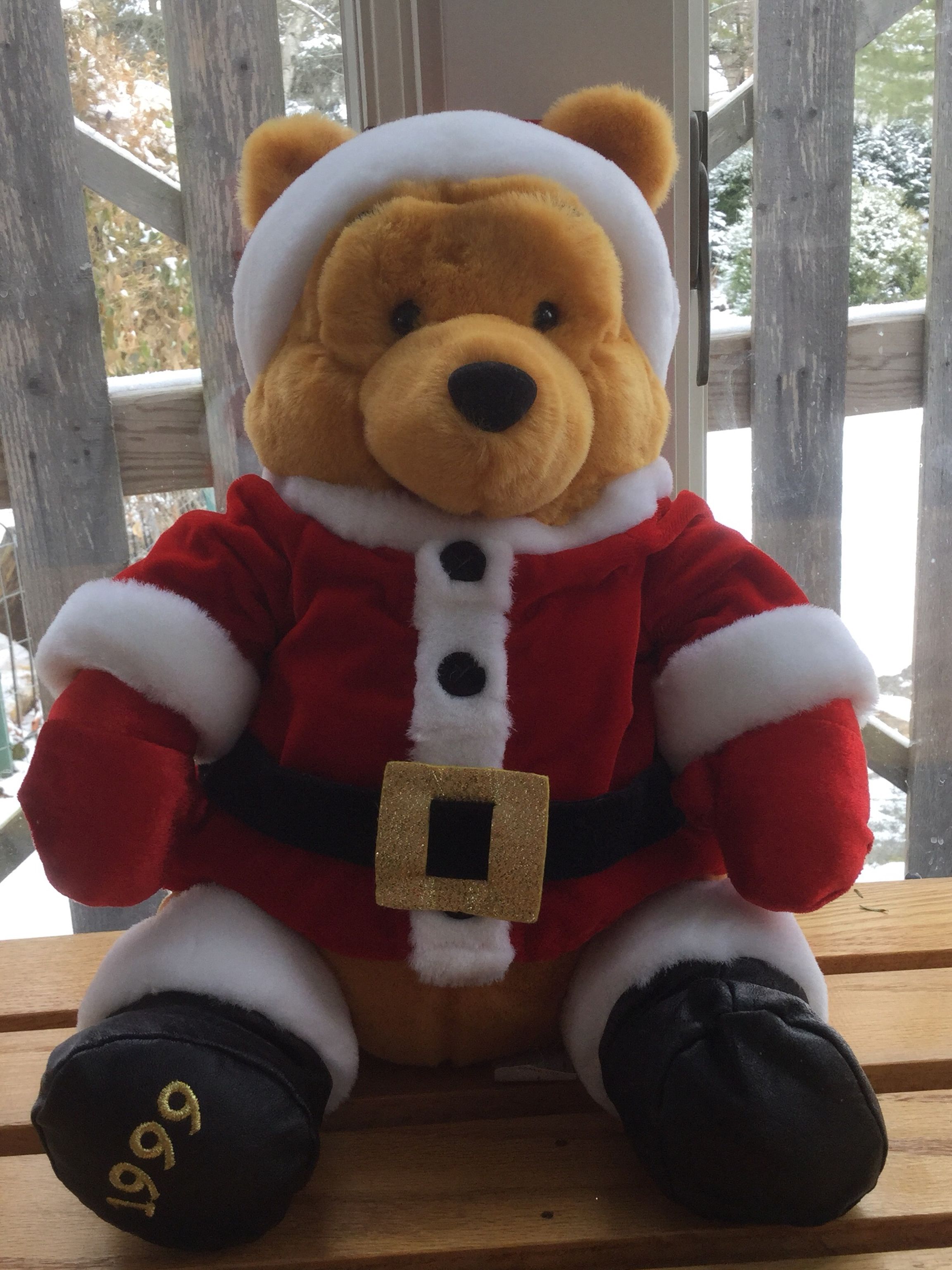 1999 Disney Winnie The Pooh Santa Bear