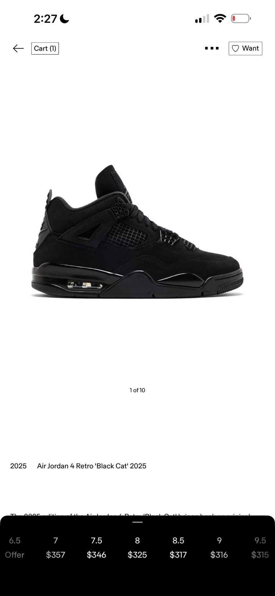 Jordan 4 Black Cats 2025