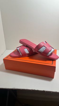 Hermès Oran Slide Sandals Pink Leather