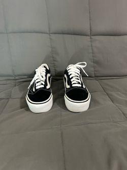 Vans knu stack black  platform size 5.5 boys  women 7