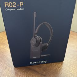 RownFusny  Bluetooth Wireless Headset with Mic for Work, Bluetooth 5.3