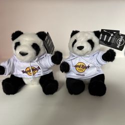 Hard Rock Cafe Panda Plush With Tag Removable Hoody