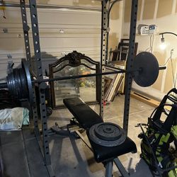 Squat Cage With 295 Pound Weight Set 
