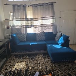 2 Piece Couch Set Curtains Included