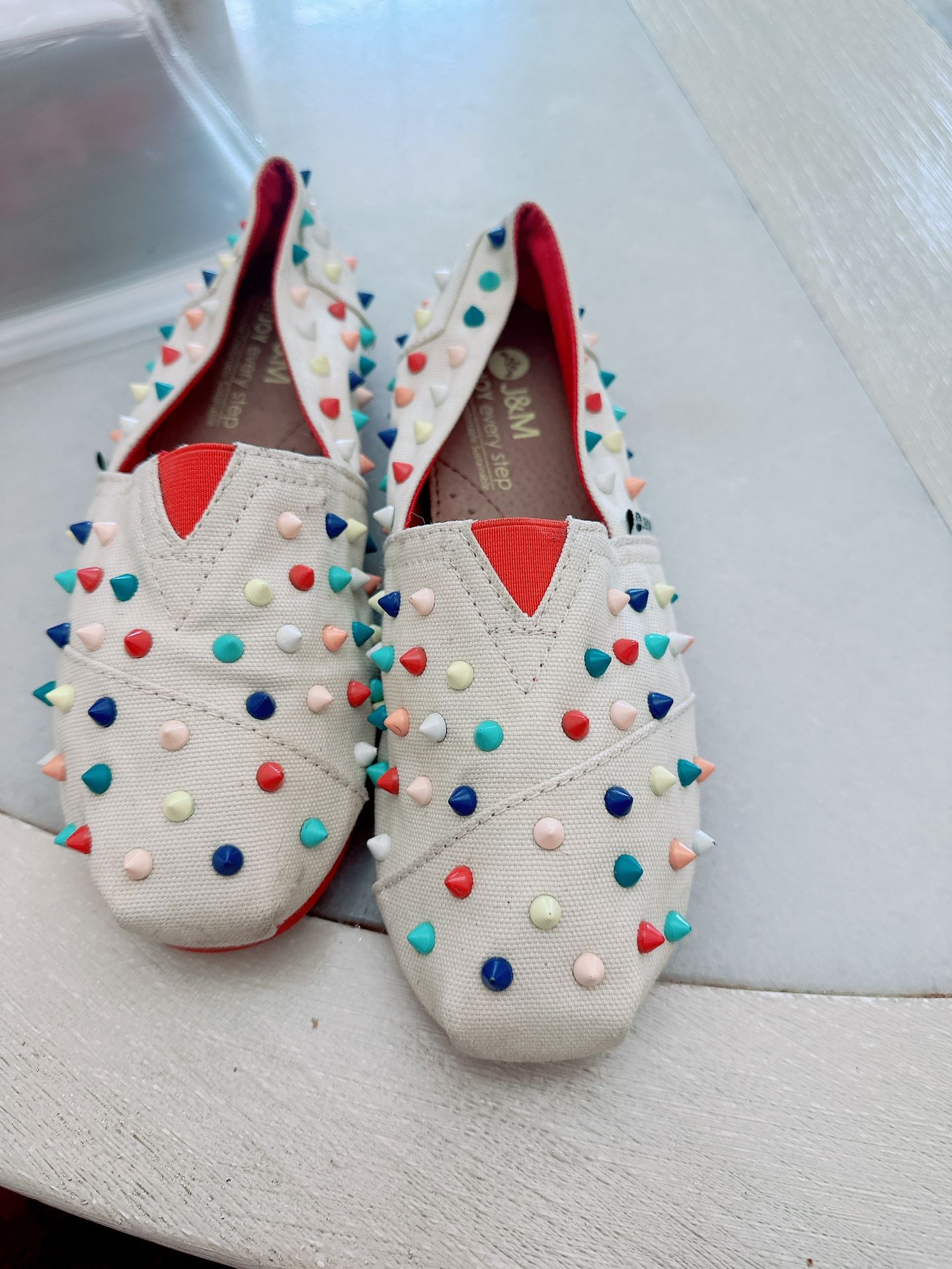 J&M Studded Canvas Flats