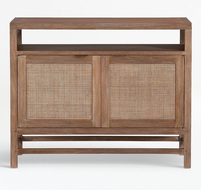 Blake 42 “ Light Brown Teak And Rattan Storage Media Console 