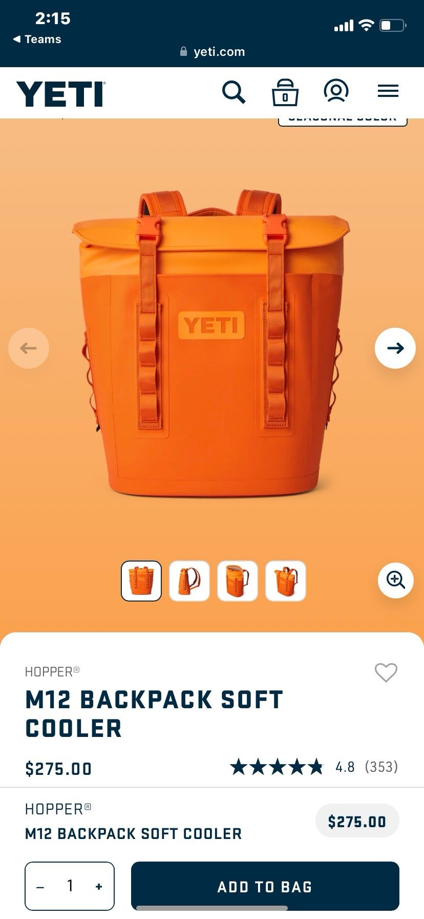 YETI M12 Backpack Soft Cooler Bag