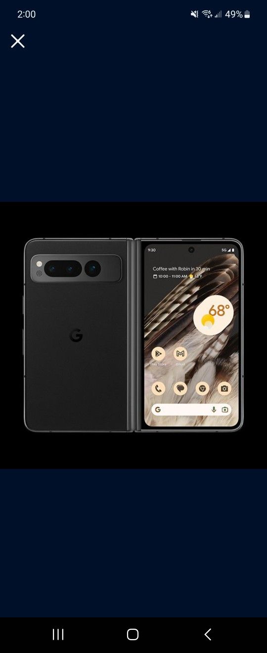 Google Pixel Fold Obsidian T-mobile Open Box New