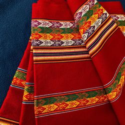 Peruvian Alpaca, Manta/ Blanket decorative Handcrafted, 395 each piece