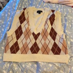 Brown Knitted Vest 
