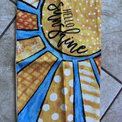 Hello Sunshine Pillow Cover Farmhouse Yellow Lumbar Pillow Cover,Spring Summer Decorations Cushion Case for Couch Polyester Linen 12x20 Inches