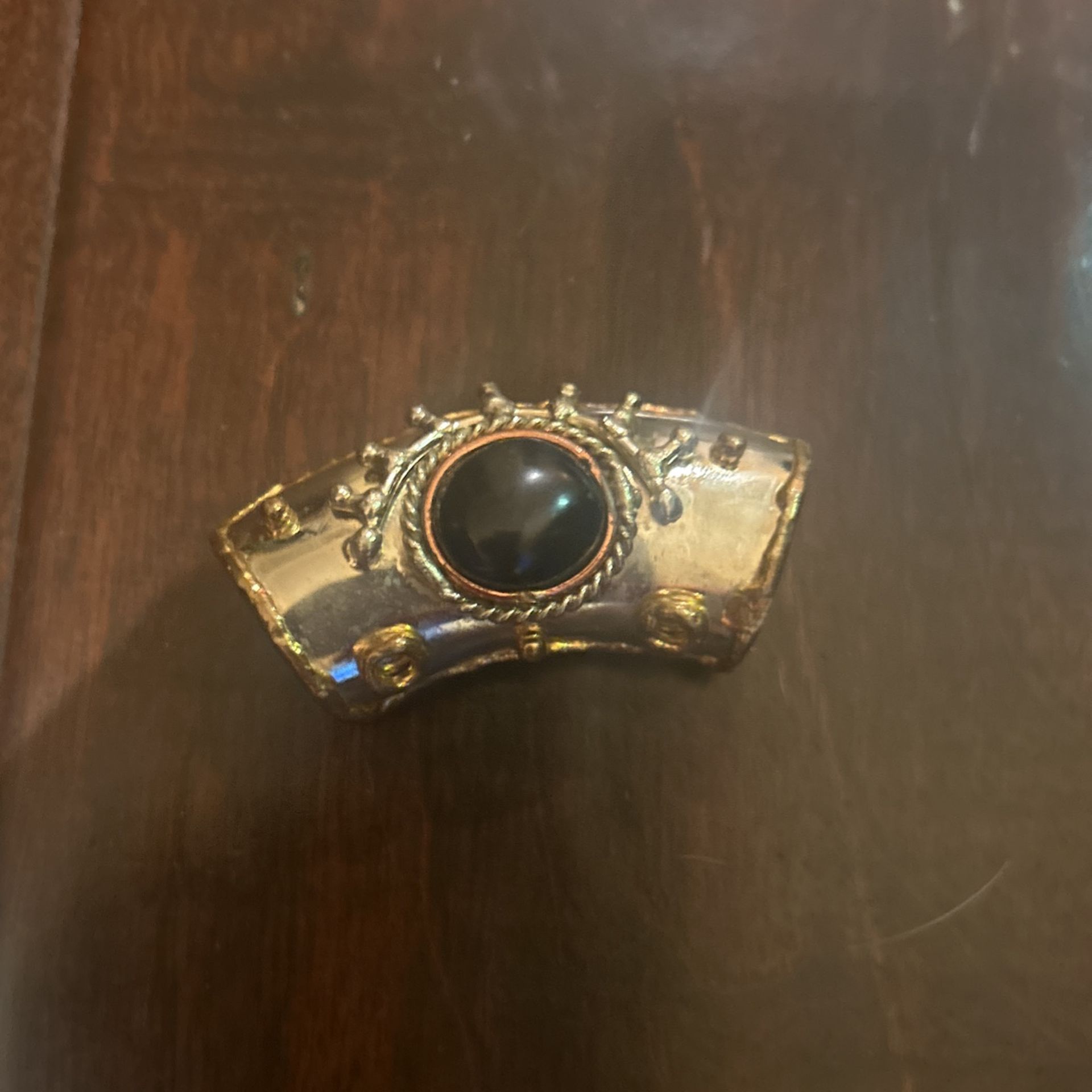 Silver And Black Onyx Scarf Tube