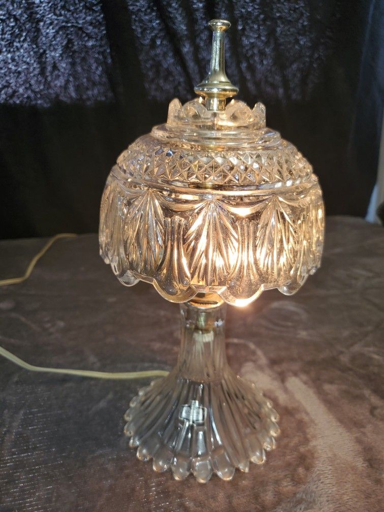 11" Lead Crystal Bedside or Vanity Table Lamp