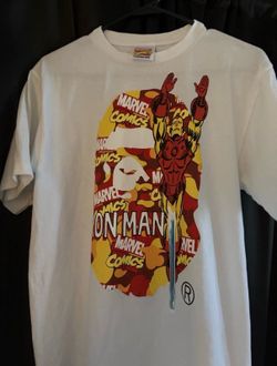 Bape X Marvel Iron Man Pre Owned T-shirt size M White